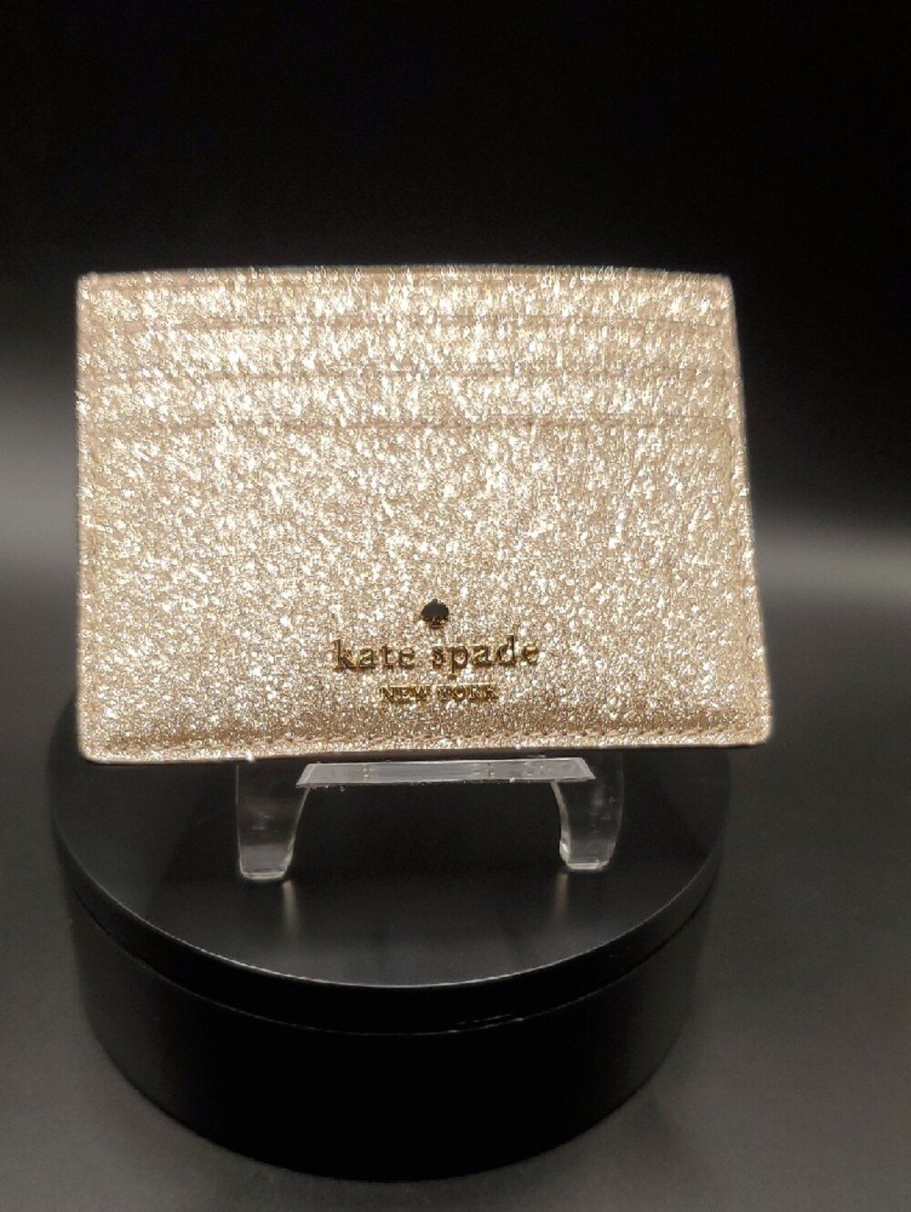 Kate Spade Metallic Gold Glitter Card Holder - Picture 2 of 8